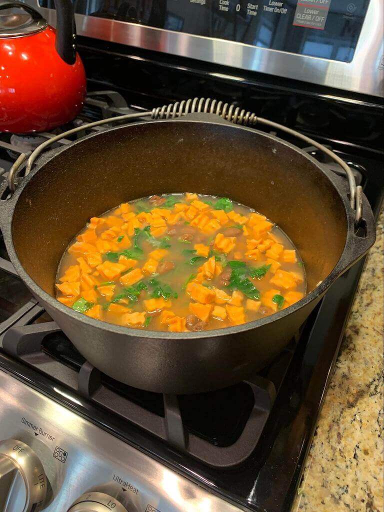 Pinto Bean, Sweet Potato, and Spinach Soup Gundry MD