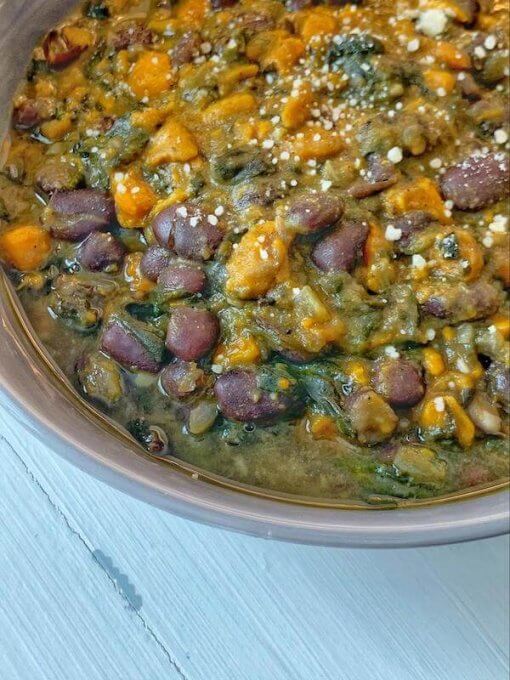 Pinto Bean, Sweet Potato, and Spinach Soup Gundry MD